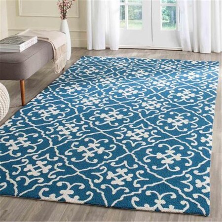 Safavieh Four Seasons Hand Hooked Rectangle Rug- Navy - Ivory- 5 x 8 ft. FRS234H-5